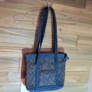 Source Unknown Blue Quilted Paisley Tote
